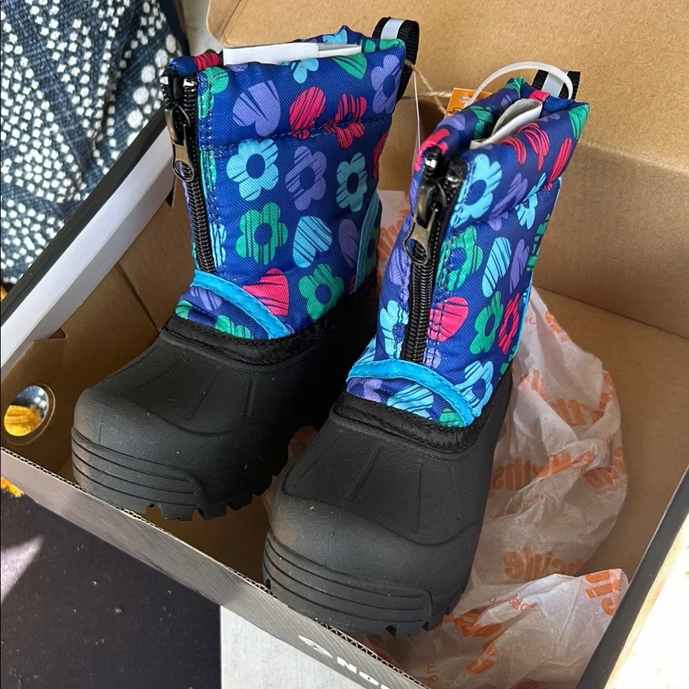 Northside Blue Floral Rain & Snow Boots